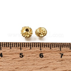 真鍮ビーズ  丸いドット  ラックめっき  長持ちメッキ  ゴールドカラー  6x5mm  穴：1.5mm&nbsp;KK-CBA0DF0-03G