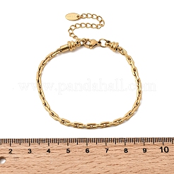 女性用304ステンレススチールアズキチェーンブレスレット  イオンプレーティング（ip）  長持ちメッキ  18KGP本金メッキ  6.69インチ（17cm）  幅3mm&nbsp;BJEW-A158-02B-G