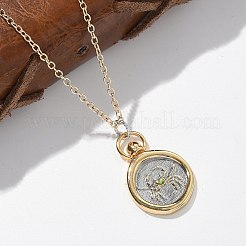 Brass Twelve Constellations Tarot Pendant Necklaces&nbsp;LS-NJEW-Q006-01F-G