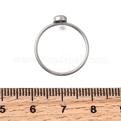 304ステンレススチールの指輪ラインストーンセッティング  ステンレス鋼色  トレイ：2.8mm  1.2mm  usサイズ6（16.5mm）&nbsp;STAS-H237-01A-P
