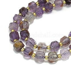 Natural Purple Phantom Quartz Purple Lodolite Quartz  Beads Strands&nbsp;G-I376-D87-01