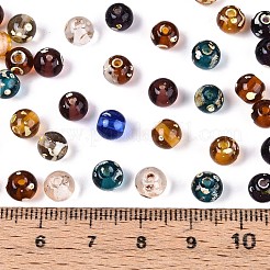 ピカソ ベーキングペイント ガラスシードビーズ  ラウンド  ミックスカラー  6~6.5mm  穴：1.2~1.6mm  約1550個/ポンド&nbsp;SEED-N007-38A-01