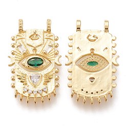 Brass Micro Pave Cubic Zirconia Pendants&nbsp;ZIRC-I044-09G