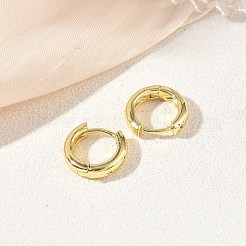 真鍮製マイクロパヴェキュービックジルコニアフープピアス  ラウンド  カドミウムフリー＆鉛フリー  ラックめっき  長持ちメッキ  18KGP本金メッキ  11.5x12.5x3.5mm&nbsp;KK-CBA30C7-21G