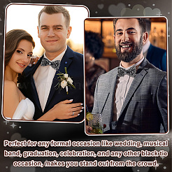 Adjustable Resin Rhinestone Polyester Bow Ties for Men&nbsp;AJEW-WH0472-01B