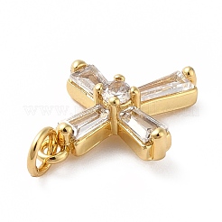 Rack Plating Brass Micro Pave Cubic Zirconia Pendants&nbsp;KK-E281-15G