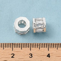 Rack Plating Brass Micro Pave Cubic Zirconia European Beads&nbsp;KK-F866-09S