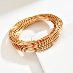 女性用鉄製マルチ連ラップバングル  ツイストリング  ゴールドカラー  内径：2.56インチ（6.5cm）&nbsp;WG7CF2C-01