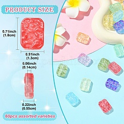 60Pcs Transparent Spray Painted Glass Beads&nbsp;EGLA-YW0005-31