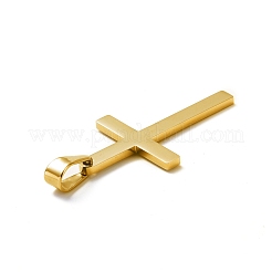 304ステンレスペンダント  クロス  ゴールドカラー  39~42x22~23x1.5mm  穴：10x4.5mm&nbsp;X-STAS-I135-26G