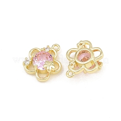 Brass Pave Pearl Pink Cubic Zirconia Pendants&nbsp;CU-CBA8124-01C-G