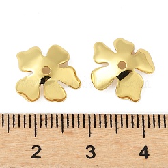 真鍮製ビーズキャップ  5  - 花びらの花  18KGP本金メッキ  12.5x11.5x2.5mm  穴：1.4mm&nbsp;KK-V015-37G-01