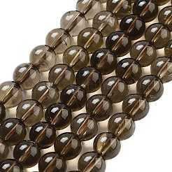 Natural Smoky Quartz Round Beads Strands&nbsp;G-E329-10mm-38