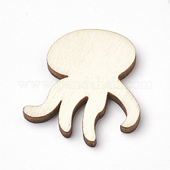 ウッドカボション  レーザーカットウッドシェイプ  タコ  パパイヤホイップ  30x27x3mm&nbsp;LS-WOOD-S040-69