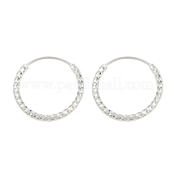 Brass Textured Hoop Earrings&nbsp;EJEW-F378-03C-S