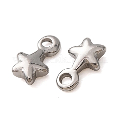 304ステンレススチールチェーンエクステンダードロップ  スター  ステンレス鋼色  7.5x4.5x2mm  穴：1.2mm&nbsp;SA-CBA8C38-04P