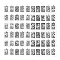 60Pcs 10 Style Tibetan Style Alloy Pendants&nbsp;TARO-DC0001-01AS