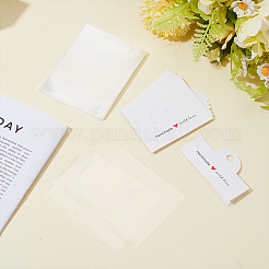 300Pcs 0PP Cellophane Packing Bags with White Paper Card Header&nbsp;ABAG-GO0001-14
