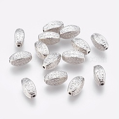 CCBプラスチックビーズ  花とオーバル  プラチナ  13.5x6.5x7mm  穴：1mm&nbsp;CCB-G006-054P