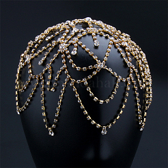 1Pc Rhinestone Mesh Headpiece Cap&nbsp;OHAR-WR0001-03G