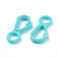 プラスチックカニカン  シアン  33x15.5x4.5mm  穴：7.5mm&nbsp;KY-D012-01