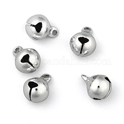 真鍮製ベルチャーム  クリスマスのために  ラウンド  プラチナ  10x8x8mm  穴：2mm&nbsp;KKB-C203-01