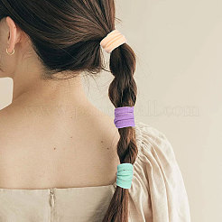 女性用ポリエステル伸縮性ヘアタイ  ミックスカラー  7mm  内径：36mm&nbsp;OHAR-WH0029-07