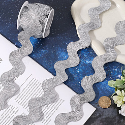 5 Yards Polyester Metallic Wavy Fringe Trim Ribbon&nbsp;OCOR-GF0004-56