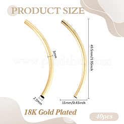 40Pcs Brass Curved Tube Beads&nbsp;KK-PH0015-17A