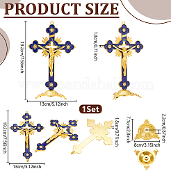 Religion Alloy Enamel Crucifix Cross Statue Display Decorations&nbsp;DJEW-WH0043-105E
