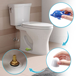 丸いプラスチック製の押し込み式トイレボウルボルトキャップカバー（予備のワッシャーと陶器のディスプレイ装飾付き）  浴室付属品  混合図形  ミックスカラー  33x4mm&nbsp;AJEW-NB0008-27