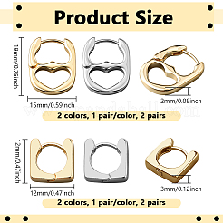 4 Pairs 4 Styles Alloy & Brass Hoop Earrings&nbsp;EJEW-GO0007-010