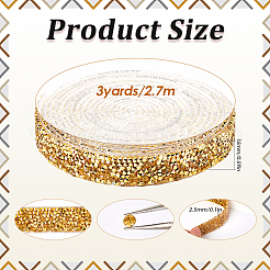 3ヤードの自己接着樹脂ラインストーンホットフィックスラインストーン  ライトトパーズ  15x2.5mm&nbsp;DIY-SP0002-41A