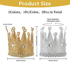 2Pcs 2 Colors Cloth Crown Party Hats&nbsp;OHAR-FG0001-02