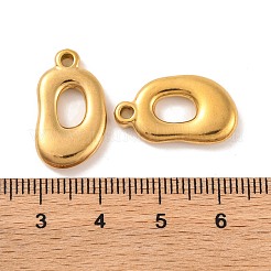 イオンプレーティング（IP）304ステンレスペンダント  楕円形のチャーム  18KGP本金メッキ  21x12x3.5mm  穴：1.8mm&nbsp;STAS-N103-178G