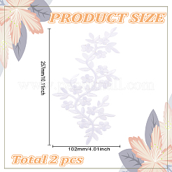 2Pcs Plum Blosssom Cotton Computerized Embroidery Sew on Patches&nbsp;PATC-LP0001-03