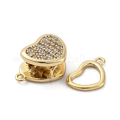 Brass Micro Pave Clear Cubic Zirconia Box Clasps&nbsp;KK-C075-24G