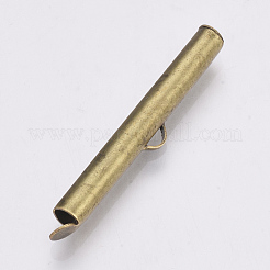 Brass Slide On End Clasp Tubes&nbsp;X-KK-Q747-11H-AB