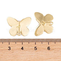 ラックメッキブラススタッドピアス  カドミウムフリー＆鉛フリー  長持ちメッキ  蝶  18KGP本金メッキ  15x19mm  ピン：13mm&nbsp;KK-S374-02G