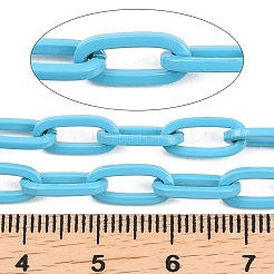 Eco-friendly Spray Painted Handmade Brass Paperclip Chains&nbsp;KK-J276-19-P04