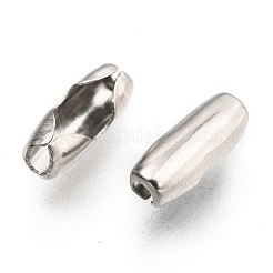 変色しない304ステンレススチールボールチェーンコネクター  ステンレス鋼色  9x3.5mm  穴：2mm  2.4mmボールチェーンに適合&nbsp;X-STAS-K121-01B-P