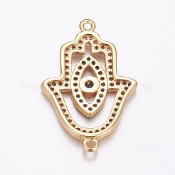 Brass Micro Pave Cubic Zirconia Links&nbsp;ZIRC-F082-01G-RS