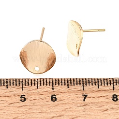 真鍮製スタッドピアスパーツ  菱形  コーヒー  12mm  穴：1.4mm  ピン：0.7mm&nbsp;KK-CBA2395-13G