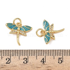 Brass Micro Pave Cubic Zirconia Enamel Pendants&nbsp;KK-L257-12G
