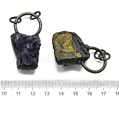 Electroplated Raw Natural Amethyst Pendants&nbsp;G-K404-03AB