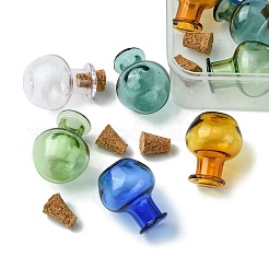 10Pcs 5 Colors Round Glass Cork Bottles Ornament&nbsp;GLAA-FS0001-73