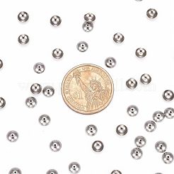 変色しにくいステンレススチールビーズキャップ  ステンレス鋼色  6x2mm  穴：0.5mm  約70個/5g&nbsp;X-STAS-D040