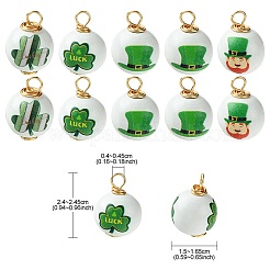 10Pcs Saint Patrick's Day Printed Wood Pendants&nbsp;FIND-FS0001-89