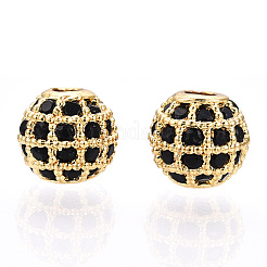 Rack Plating Brass Cubic Zirconia Beads&nbsp;ZIRC-S001-6mm-B02