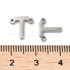 変色しない304ステンレススチールコネクタチャーム  文字L  文字t  9.5x10x1.5mm  穴：1.2mm&nbsp;STAS-C081-01P-T